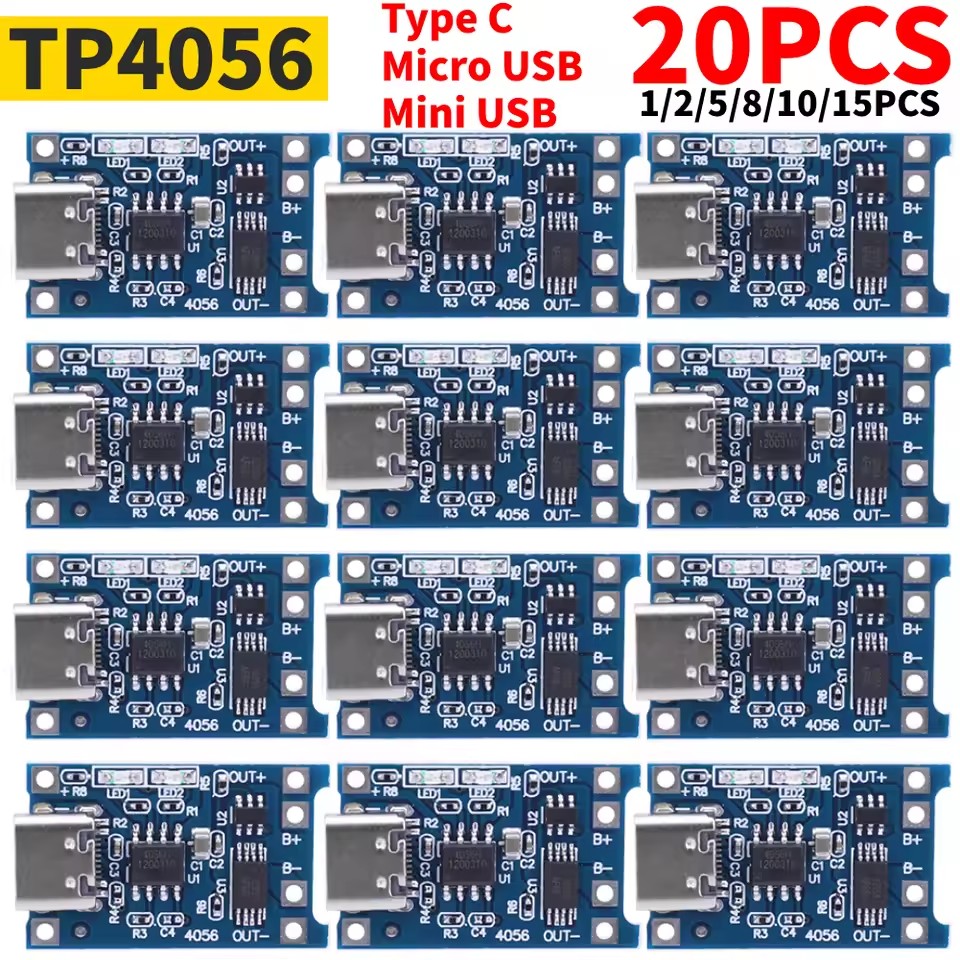 Tp4056 Module - 1-20 piezas tipo c/Micro/Mini USB 5V