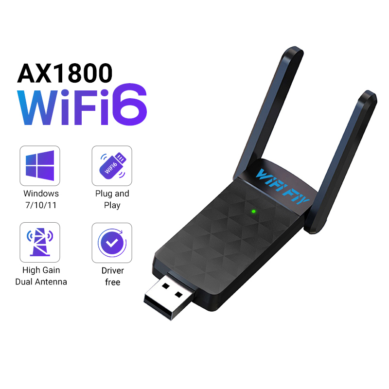 Antenna 2.4Ghz - Adaptador USB WiFi 6 de 1800Mbps,