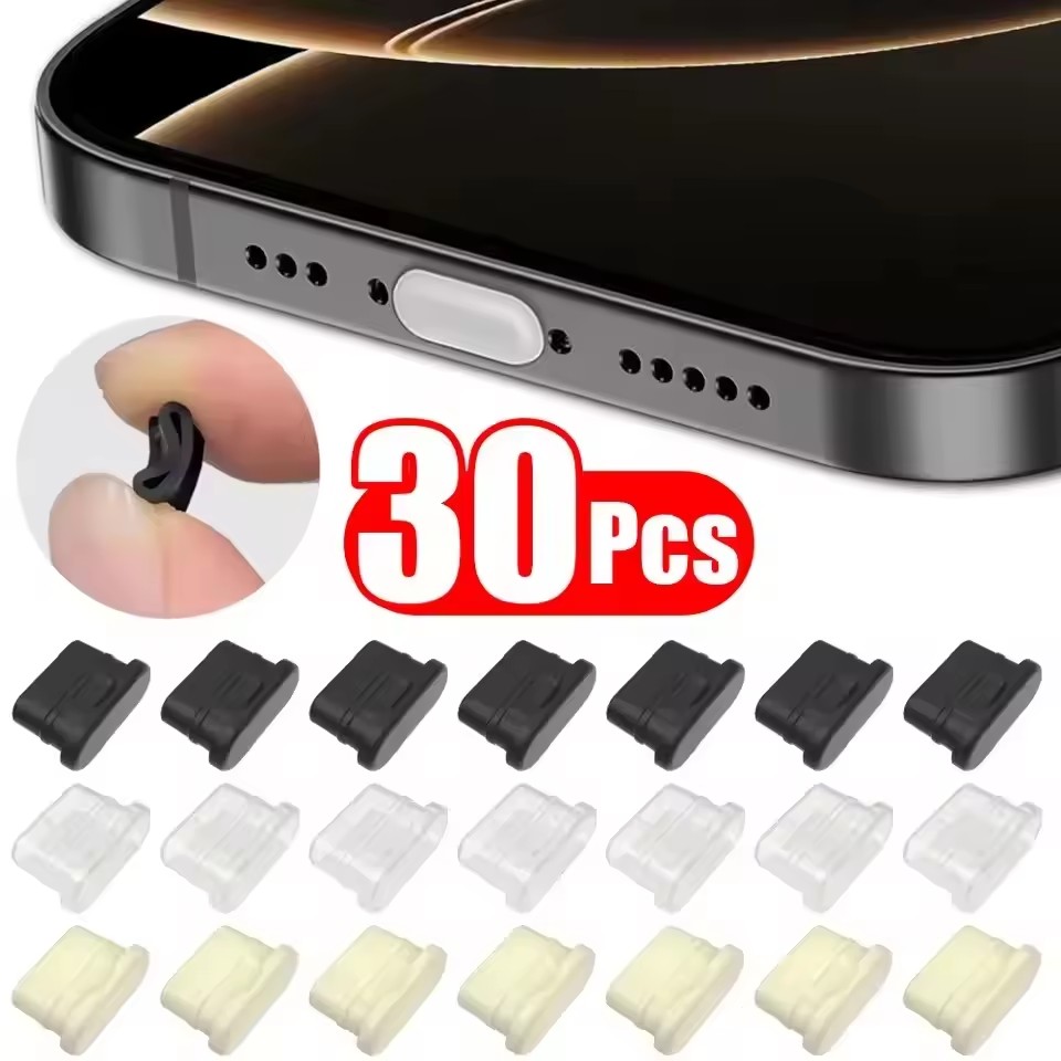 Usb C Cable - Tapas antipolvo de silicona suave para