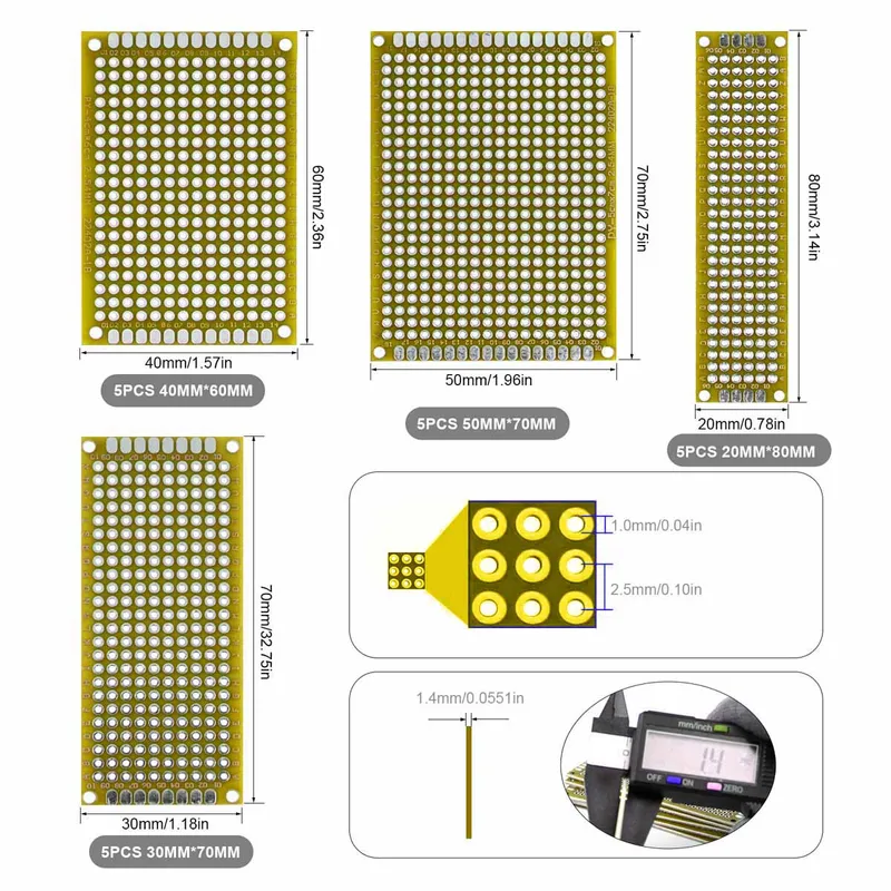 20 unids/lote PCB prototipo pl - Perfboard reseña y precio